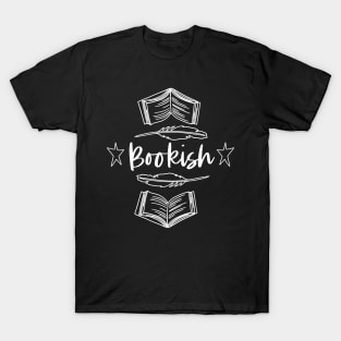 Bookish - White Lines - Reader Poet Bookworm Novelist Author T-Shirt